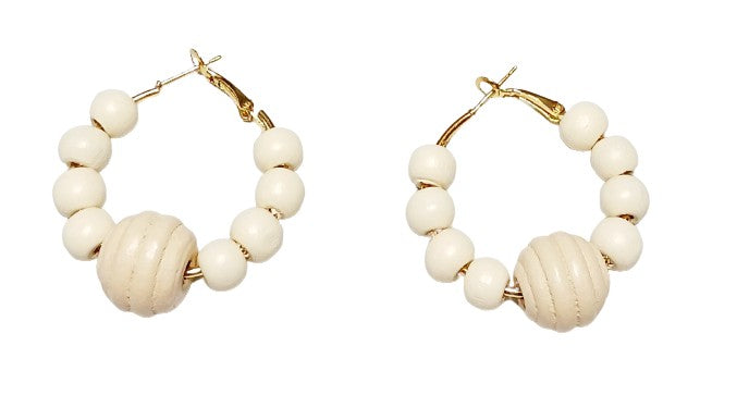 Ivory Fluted Round Earrings